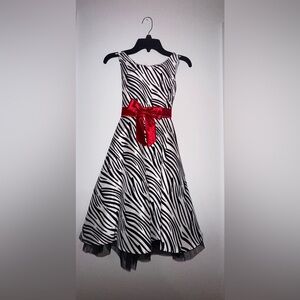 Formal zebra printed dress.
